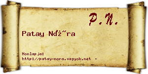 Patay Nóra névjegykártya
